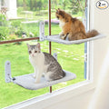 Zoratoo 2PC Cat Window Perch, Foldable & Cordless with Metal Frame, L Gray | 2-in-1 Reversible Cover, Removable for Machine Wash, Stable Window Resting Seat with Large Suction Cups for Indoor Cats by Zoratoo