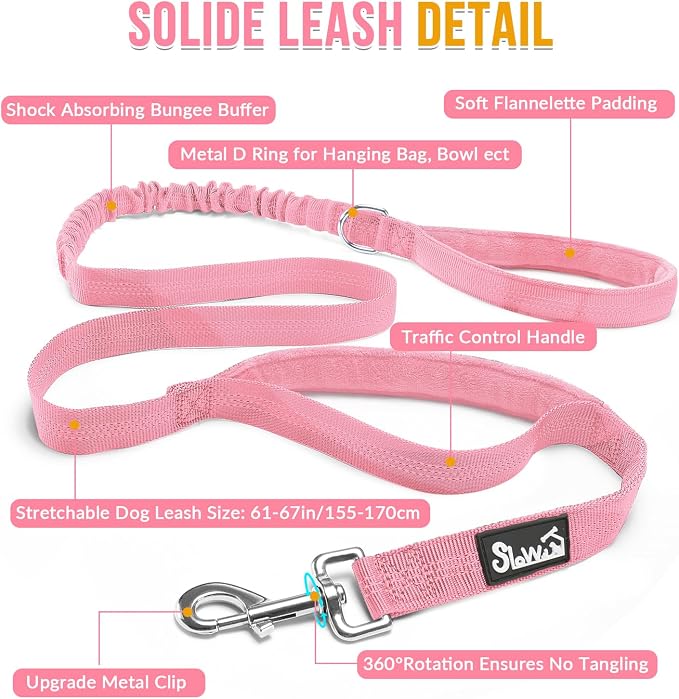 SlowTon No Pull Dog Harness with Front Clip - Heavy Duty, Soft Padded | Neck & Chest Adjustable, Tactical Pet Vest and Leash Set for Large Medium Sized Dogs, for Easy Walk & Training, Pink XL - Image 4