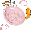 Unbreakable Slow Feeder Bowl - Melamine Puzzle Cat Bowl for Slow Eating - Cat Plates for Wet & Dry Food- Dishwasher Safe & Non Slip Design - (Pink, 1 Pack - 6.3" W*1.5H) by FullCharm
