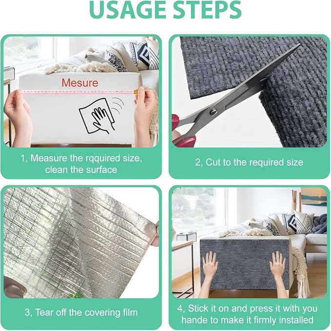 Cat Scratch Couch Furniture Protector, Dark Grey, 11.8"X39.4" | Adhesive, DIY Climbing, Deterrent for Furniture, Protects from Cat Claws Scratching Indoor - Image 4