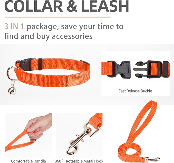 PUPTECK Dog Harness, Collar and Leash Set No Pull for Small Medium Sized | Soft Mesh Puppy Step-in Escape Proof Reflective No Choke Pet Cat Adjustable Walking Vest - Image 4