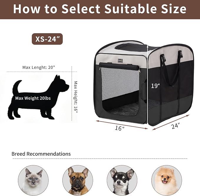 DONORO Dog Kennels and Crates for Medium Dogs, Portable Pop Up Indoor Pet Cage with Sturdy Wire Frame, Collapsible Travel Crate Soft Sided Cat Bag Escape Proof (Black, 28.0" L x 18.0" W x 22.0" H) - Image 6
