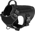 ICEFANG Tactical Dog Harness for Medium Dogs,Reflective No Pull Dog Vest | with Control Handle,Adjustable,Front Hook,2 Leash Clips,Soft Padded,MOLLE Panel,Black,Medium by ICEFANGDIRECT