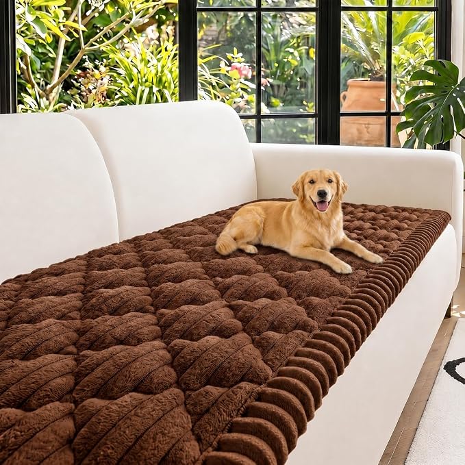 NILUOH Couch Cover for Dogs Washable, Non-Slip Sofa Protector 27.6"x70.9" | Dog Couch Cover, Soft Quilted Flannel, Scratch & Stain Resistant, Machine Washable, Suitable for Leather & Fabric Couch by NILUOH