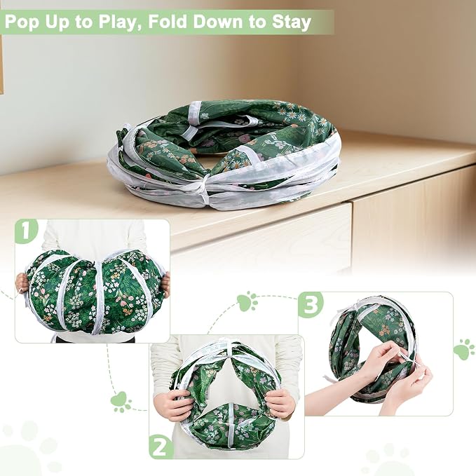 Glittme S-Shape Cat Tunnel, Foldable Cat Tunnels for Indoor Cats | Interactive Bunny Tunnel And Cat Tubes With Crinkle Sounds. Ideal For Kittens, Ferrets And Small Pets To Hide, Play Or Rest - Image 5