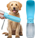 Portable Dog Water Bottle 19oz Blue | Foldable pet water dispenser, food grade plastic, ease to use for outdoor walking, hiking, travel by VEPOUYUDIRECT