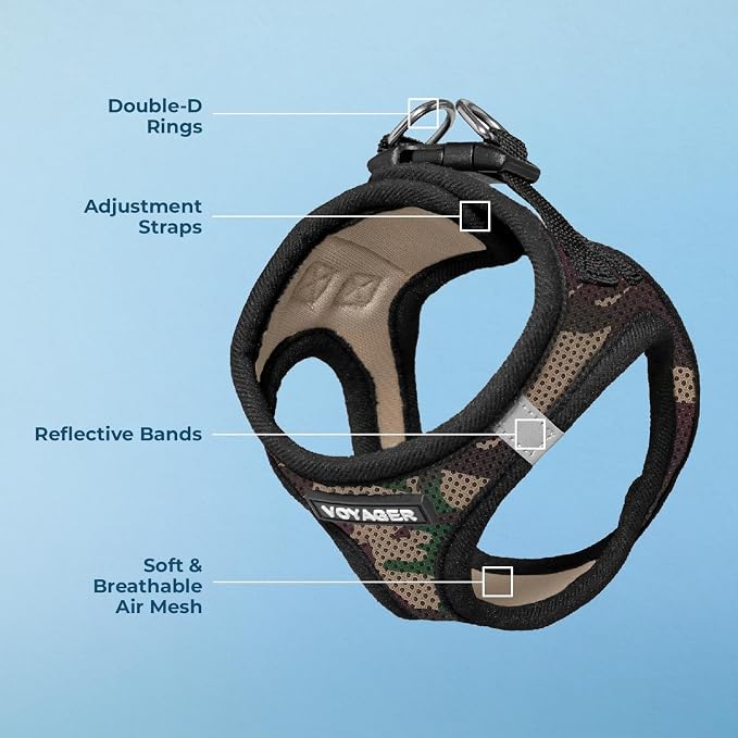 Voyager Step-in Air Dog Vest Harness - Army, Medium | 16 - 18" in Chest, Reflective Bands, All Weather Breathable Air Mesh, Cats Compatible, Lightweight, Fast Drying - Image 4