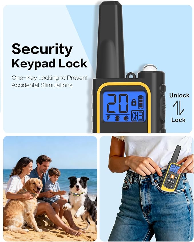 Dog Shock Collar 2 Pack, Rechargeable Dog Training Collar with Remote for Large Medium Small Dogs, 3300FT Waterproof Shock Collar with Beep Vibration and Shock Modes - Image 8