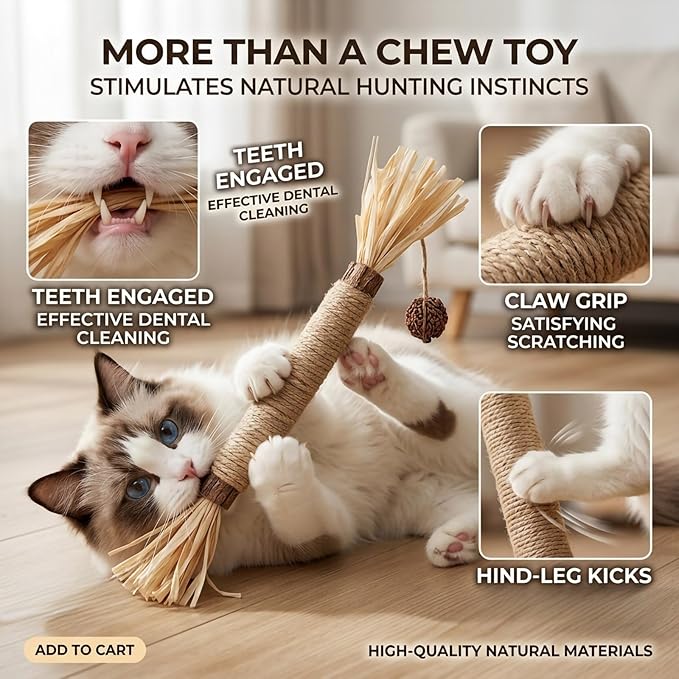 21 Pack Silvervine Cat Chew Sticks - Natural Kitten Toy for Cats - Image 4