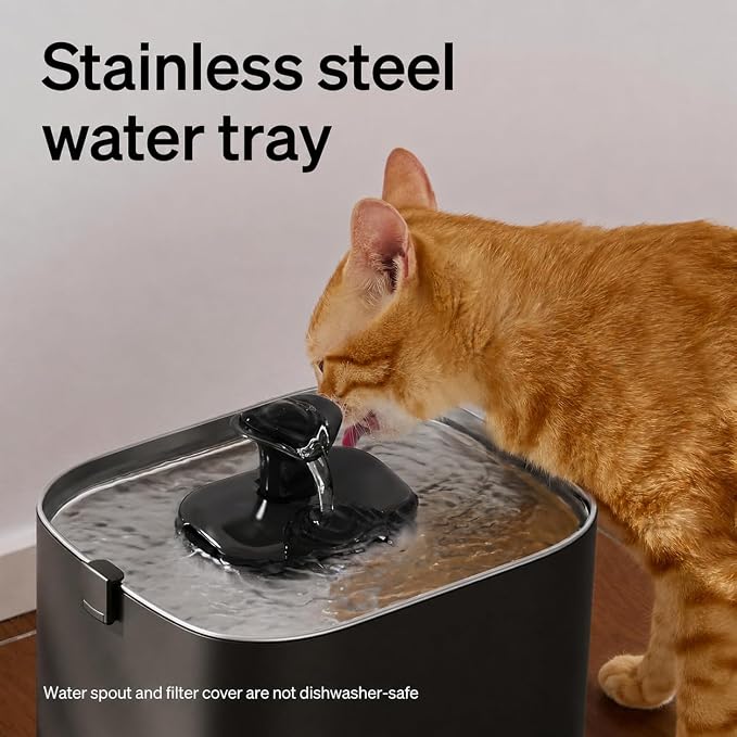 PETLIBRO Upgrade Cat Water Fountain Stainless Steel Tray, Dockstream 2 Cat Fountain Indoor, 3L/101oz Auto Cat Fountains for Drinking, App Monitoring Pet Water Fountain Dog, 5G WiFi Cat Water Dispenser - Image 6