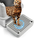 Cat Litter Box Step with Filter Function, Non-Slip Cat Step, Light Grey | Double Layer Litter Box Ramp for Kitten & Elderly Cats, Litter Catcher for Automatic Cat Litter Box, Easy to Clean by Bartuke