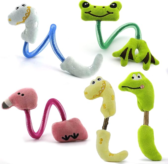 Interactive Cat Toys Set, Silvervine Chew Sticks and Catnip Spring Ropes, Indoor Cat Toys for Exercise and Dental Care, for All Cat Breeds (5 Packs) by Unknown