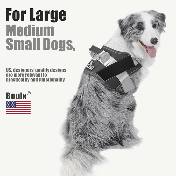 Dog Harness, No-Pull Reflective Dog Vest, Breathable Adjustable Pet Harness with Handle for Outdoor Walking - No More Pulling, Tugging or Choking (Black, M) - Image 5