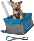 Kurgo Heather Booster Seat, Charcoal/Blue | Car Seat for Pets up to 25Lbs, Waterproof Exterior, Stain Resistant, Removable Washable Liner, Collapsible for Easy Storage by Kurgo