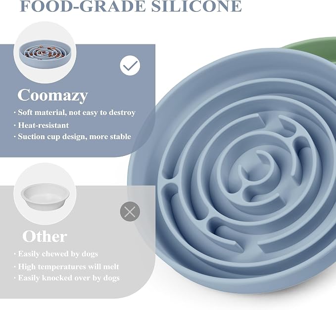 Coomazy Extra Large Slow Feeder Bowl, Silicone Dog Bowl with Suction Cups | Slow Feeder & Non-Slip Design, Boredom and Anxiety Reducer, Suitable for Large Dogs, 5 Cup - Image 6