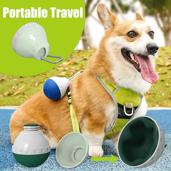 Dog Travel Water Bottle Detachable Bowl Leak Proof Portable ，Silicone Bottle Body，Collapsible and Suitable for Small Pets for Outdoor Walking, Hiking, Travel (Blue, 200ml) - Image 5