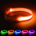 Light up Collar for Small Dog,Vizpet XS Adjustable Size Nylon Led Collar | USB Rechargeable Bright Safety Pet Collar for Cats Small Dogs (Orange, X-Small[ 8.66-11.9 inch/22cm-30cm]) by VIZPET