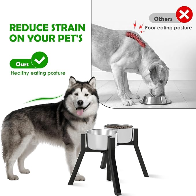 Elevated Dog Bowl Stand for Large Dogs, Adjustable Width 7-10.6", Raised Dog Food Water Holder, 2-in-1 Design, Bowl Not Included - Image 2