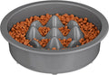 The Niner Slow Feed Bowl - Raised Peaks Slow Down Pets Eating - Fits Elevated Feeders Including Neater Feeder Large Sizes - Gentle on Teeth and Gums - Holds up to 2 Cups (Gunmetal Grey) by NeaterPetBrands