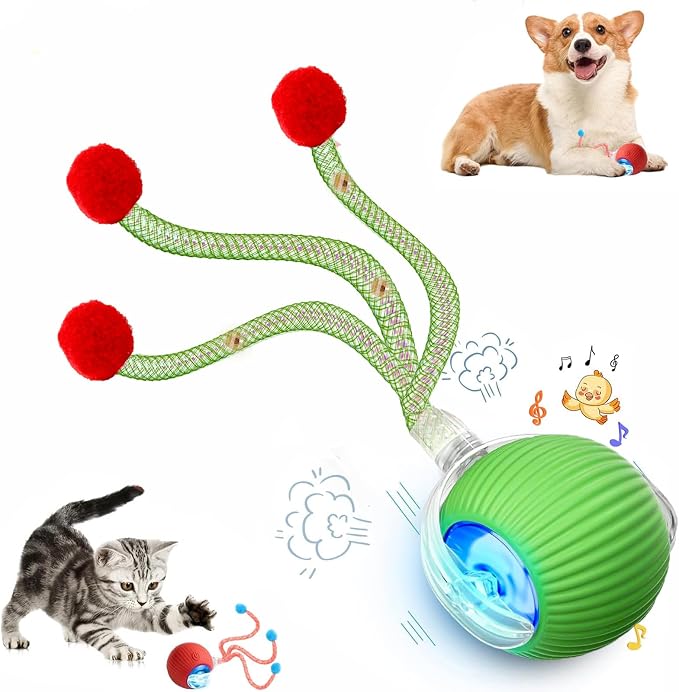 Speed 2.0 Tail Interactive Cat Toys for Indoor Cats, Moving Cat Toy | Chirping & Motion Activate Cat Toy, Smart Kitten Toys Rolling Ball Moving Ball, Electric Dog Cat Ball for Enrichment Exercise by Unknown