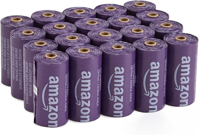 Amazon Basics Premium Lavender Scented Standard Dog Waste Bags, 300 Count (15 Pack of 20) by AmazonBasics