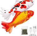 TOOGE 2 Pack 9" Floppy Fish Cat Toys with SilverVine and Catnip for Indoor Cats for Small Dogs Interactive Automatic Flopping Fish Cat Kicker Toys for Cats Puppy Small Dog by TOOGE