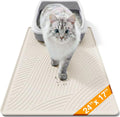 Cat Litter Box Mat - SM Small Medium Size 24 x 17 in, Water Proof, Kitty Litter Trapping Mat, Easy to Clean, Scatter Control, Odorless, Pet Supplies for Indoor Cats, Warm Beige by BANLYEO