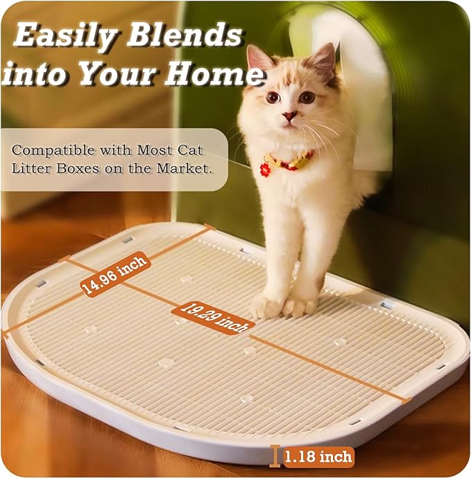 Cat Litter Mat Litter Trapping Mat,19.29"×14.96",Cat Litter Box Mat for Floor,Large Litter Matt for Cat Litter Box,Kitty Litter Mat Catcher,Waterproof Urine Proof,Washable,Easy Clean,Less Waste (Pink) - Image 2