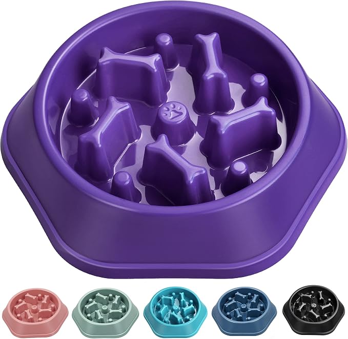 UPSKY Slow Feeder Dog Bowl Anti-Chocking Slower Feeding Pet Puzzle Bowls | Interactive Bloat Stop Dog Food Dishes, Non-Slide Dogs Lick Treat for Small Medium, Slow-Eating Maze Design, Easy to Clean by UPSKY