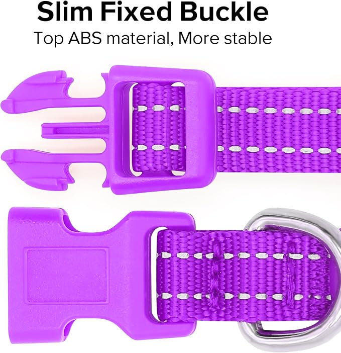 Light up Dog Collar for Small Dog,Vizpet XS Adjustable Size Nylon Collar USB Rechargeable Bright Safety Pet Collar for Cats Dogs (Purple) - Image 5