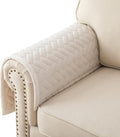 Eismodra Armrest Covers,Couch Cover,Sofa Cover,Backrest Covers,Anti-Slip Armchair Slipcovers for Dogs Cats Pet Loveseat Recliner Leather L Shaped,White 28 x 28 Inches (Only 1 Piece) by Eismodra