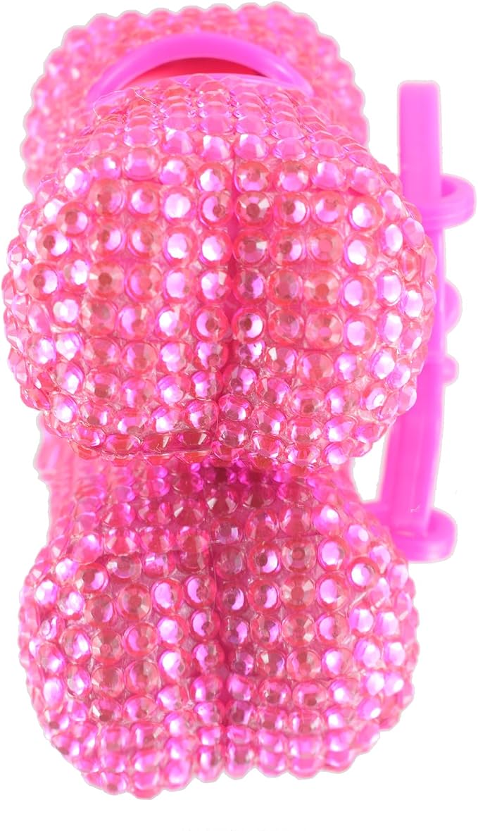 Bling Dog Poop Pickup Bag Dispenser Holder Pet Waste Disposal Bag Pet Trash Bags Holder Bone Shaped Hot Pink with small garbage bags - Image 6