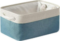 TheWarmHome Fabric Storage Bin with Handles,Storage Basket for Home Storage and Organization, Shelf Basket with Cover for Living Room Bedroom Closet（White & Green Medium 13.8L×9.8W×6.7H by TheWarmHome