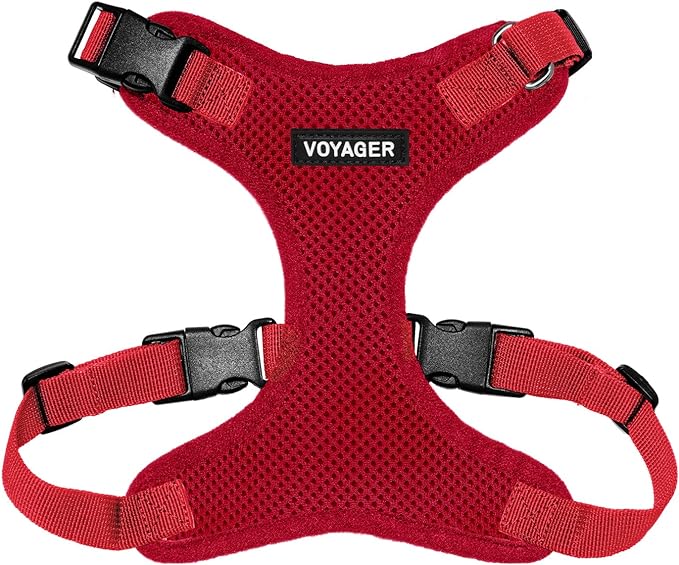 Voyager Step-in Lock Dog Harness - Red, X-Large | 23 - 28" in Chest, Adjustable, Breathable Air Mesh, Lightweight for Daily Walks, Strong Clips, Heavy Duty D-Ring by BestPetSuppliesLLC