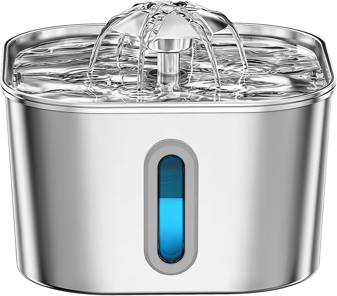 Cat Water Fountain Stainless Steel 74oz/2.2L with 6 Filters & 6 Sponges | Pet Water Dispenser-Indoor Cats Automatic Silent Fountains for Drinking-Metal Small Dog Watering Bowls-Gifts for Kitty Animal - Image 8
