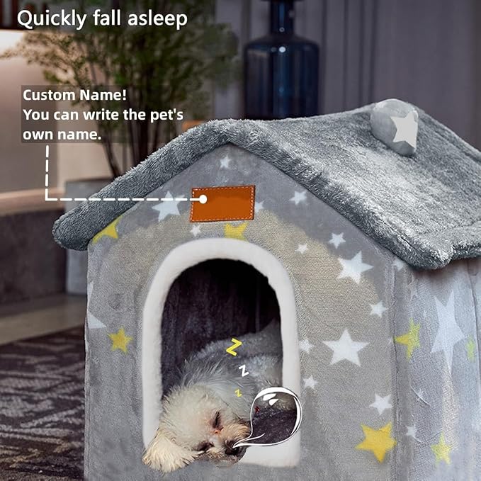 BXEBUI Dog House Indoor Memory Sponge, Foldable Dog House Kennel Bed Mat with Cushion for Small Medium Large Dogs Cats, Winter Warm Cat Nest Puppy Cave Sofa Pet Products (Large) - Image 4