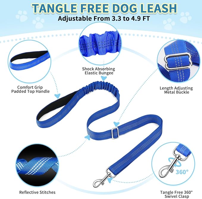 SlowTon No Pull Small Dog Harness and Leash Set with Front Clip | Soft Padded, Neck & Chest Adjustable, Lightweight, Anti-Twist, Puppy Vest Harness Pet Lead Combo for Small Medium Dog, DBL S - Image 8