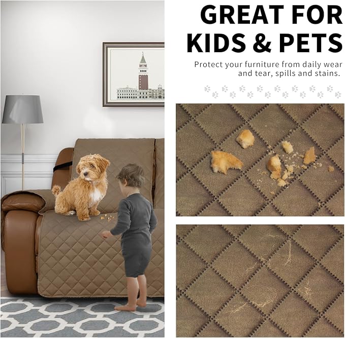 Easy-Going Reversible Couch Cover for 3 Seat Oversized Recliner, Camel | Sofa Slipcover For Dogs, Sofa Cover For Oversized Recliner, Furniture Protector Mat, Pet Friendly - Image 3