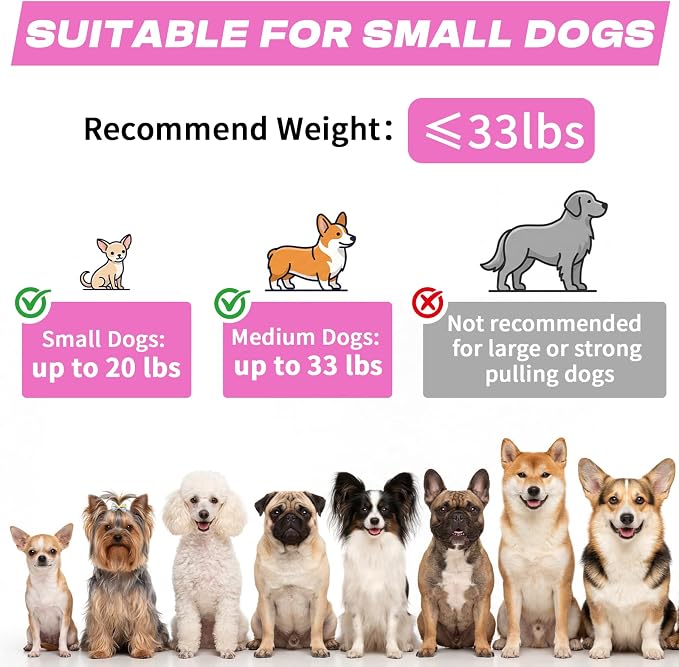 Retractable Dog Leash with USB Rechargeable Flashlight, Pink | 16FT Automatic Telescopic Tractor Dog Leash, Durable ABS Case and Comfort Grip, Designed for Small Medium Dogs Up to 30lbs - Image 4