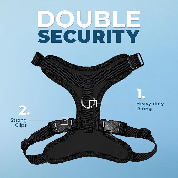 Voyager Step-in Lock Dog Harness - Black, X-Small | 13 - 16" in Chest, Adjustable, Breathable Air Mesh, Lightweight for Daily Walks, Strong Clips, Heavy Duty D-Ring - Image 2