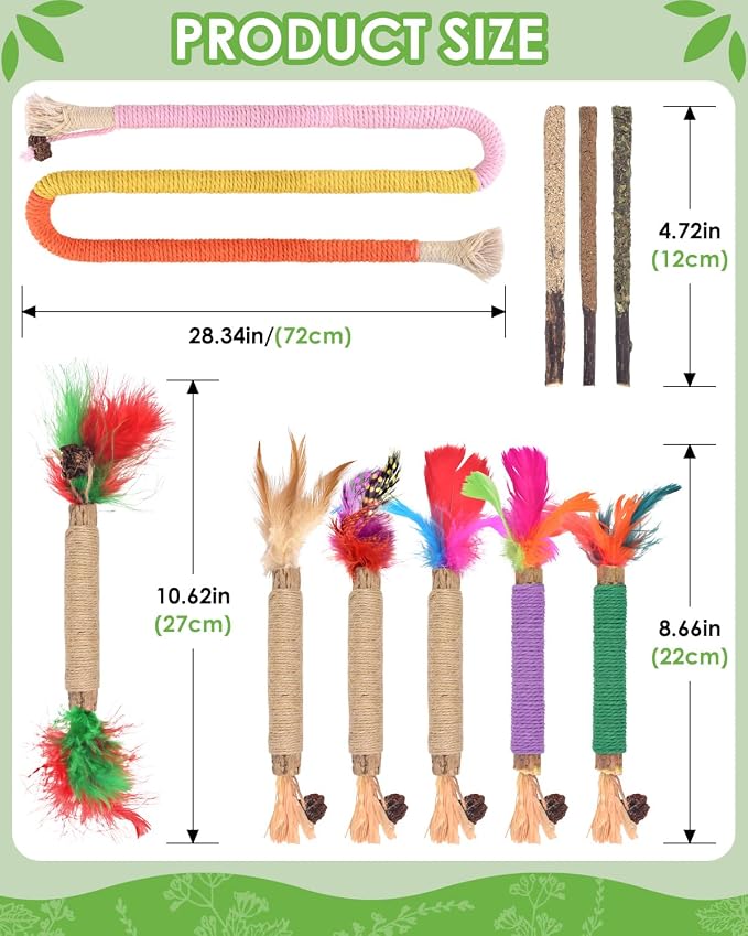 TINDTOP Cat Chew Toys, Silvervine Chew Sticks with 2 Pack Chew Ropes | for Kittens Teeth Cleaning, Increase Appetite, Aggressive Chewers Cat Dental Toy - Image 4
