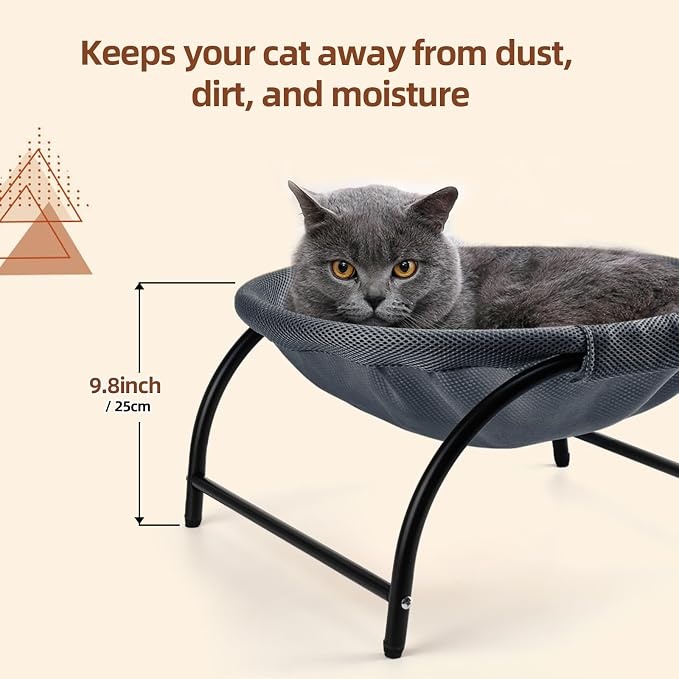 LIFLIX Raised Cat Hammock Bed, Standing Cat Cot with Washable Mesh, Pet Bed for for Kittens,Dark Blue - Image 3