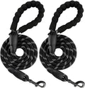 BARKBAY Dog Leashes for Large Dogs Heavy Duty Dog Leash 2 Pack 5 FT with Comfortable Padded Handle Highly Reflective Threads for Medium Large Dogs Walking Training Running (5FT-1/2,Black+Black) by BARKBAY