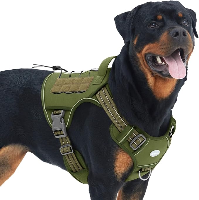 AUROTH Tactical Dog Harness for Large Dogs No Pull Adjustable Pet Harness Reflective K9 Working Training Easy Control Pet Vest Military Service Dog Harnesses | Easy Control with handle, Adjustable, Reflective, Military K9, for German Shepherd Husky Wal... - Image 9