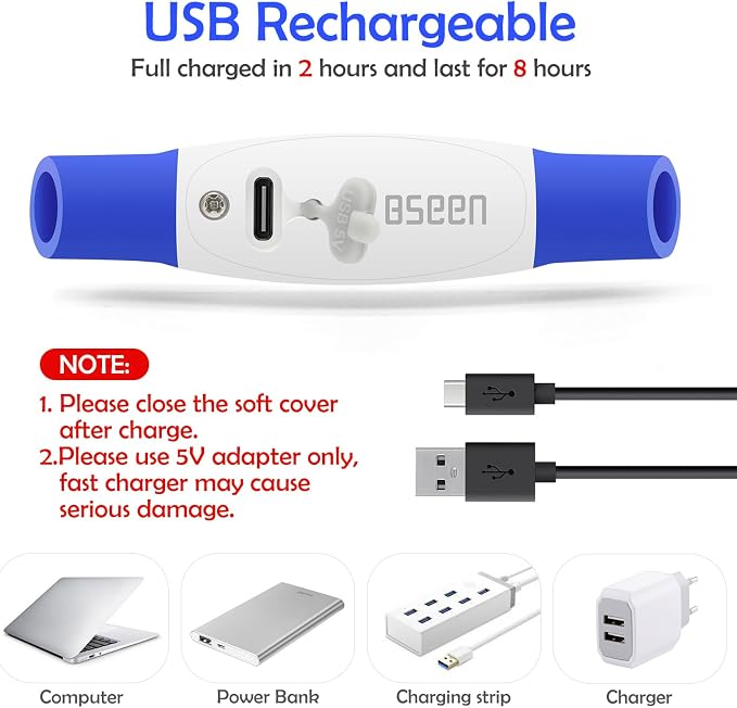 Light up Dog Collar, BSEEN USB Rechargeable Led Flash Dog Necklace | Pet Safety Collar Makes Your Beloved Dogs Be Seen at Night for Small Medium Large Dogs( Blue) - Image 3