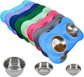 Dog Bowls 2 Stainless Steel Bowl for Pet Water and Food Feeder with Non Spill Skid Resistant Silicone Mat for Pets Puppy Small Medium Cats Dogs by Juqiboom