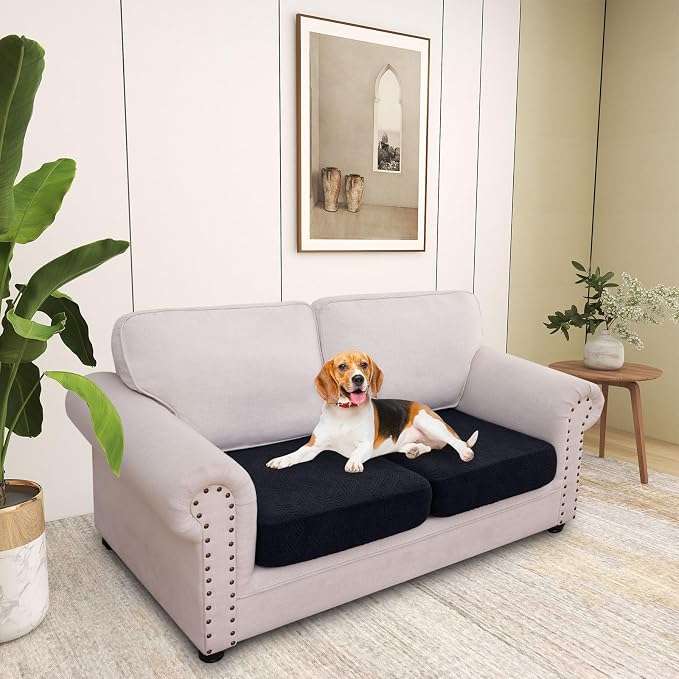 hyha Individual Couch Cushion Covers, Sofa Seat Cushion Covers Washable | Stretch Dog Couch Cover, Elastic Bottom, Anti-Slip Furniture Protector, Ideal For Pets & Kids, Durable Sofa Slipcover, 2 Pcs - Image 7