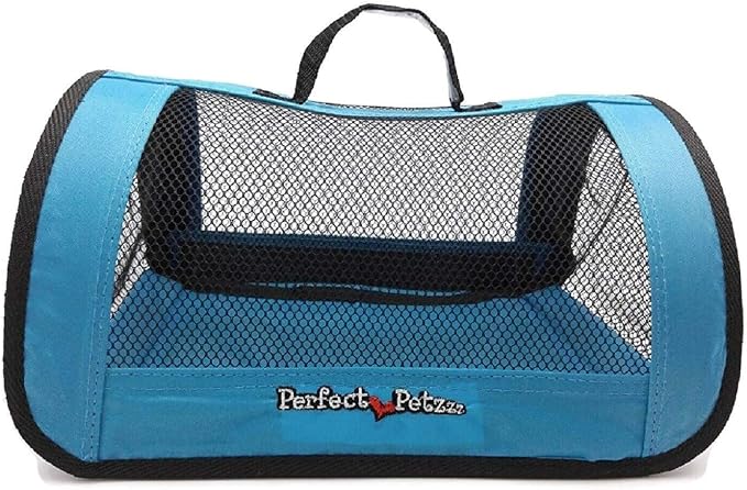 Pet Travel Bag for Originals & Minis, Small Pet Carrier w/Mesh & Nylon Lining, Dog Carrier for Medium Dogs, Versatile Kitten Carrier & Puppy Carrier, Easy to Clean, Blue - Perfect Petzzz by PerfectPetzzz