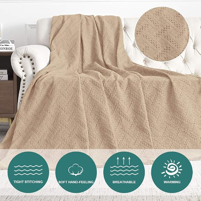 MYSKY HOME Couch Cover Sand Sofa Covers for 2 Cushion Couch Geometrical Sectional Couch Cover Protector Living Room Sofa Throws Sofa Slipcovers for Dogs, Kids (X-Large, 91" x 118", Khaki) - Image 3