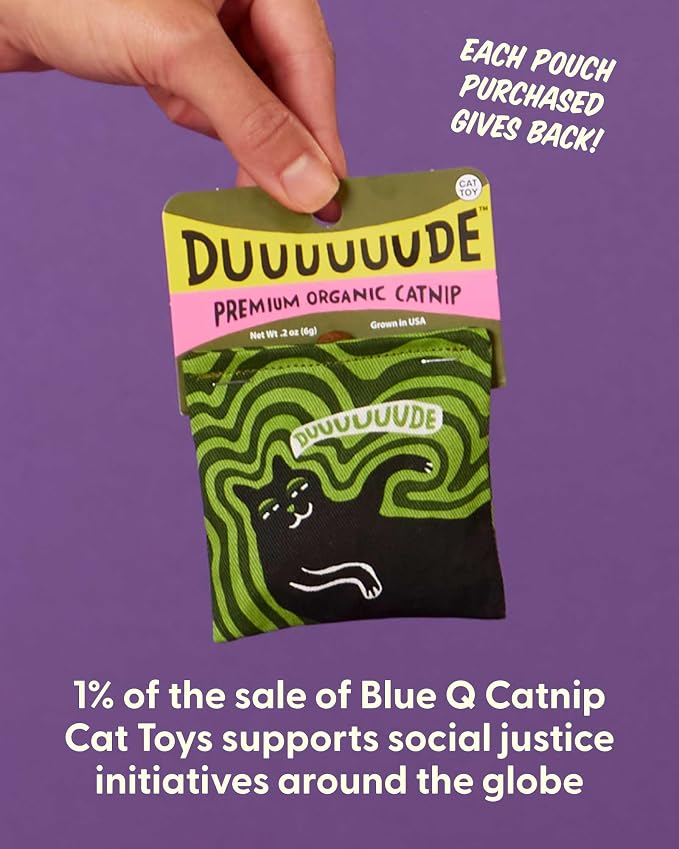 Blue Q Catnip - Cute Cat Toys for Biting w/Funny Graphics - Duuuuuuuude | Catnip Toys featuring funny designs, Strong US-grown catnip, Durable cotton material, Cat birthday gifts for pet lovers - Image 6
